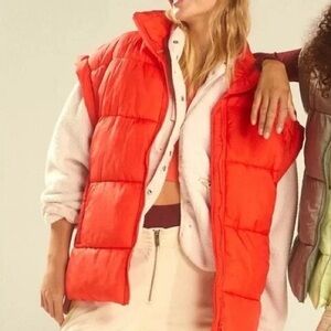 FP Movement In a Bubble Puffer Vest ORANGE SIZE: XS